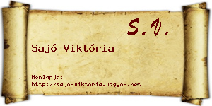 Sajó Viktória névjegykártya